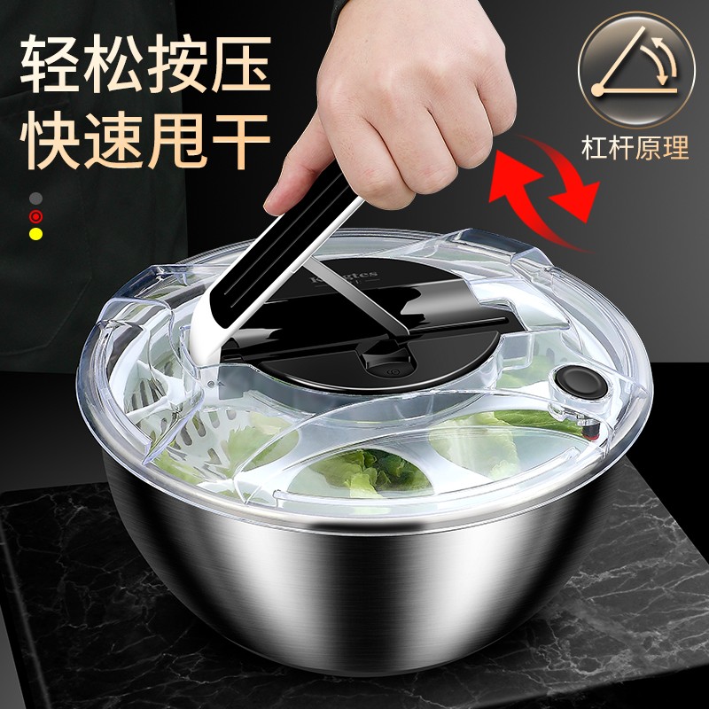 蔬菜脱水器厨房家用蔬菜沥水器甩水菜篮洗菜脱水机果蔬沙拉甩干机