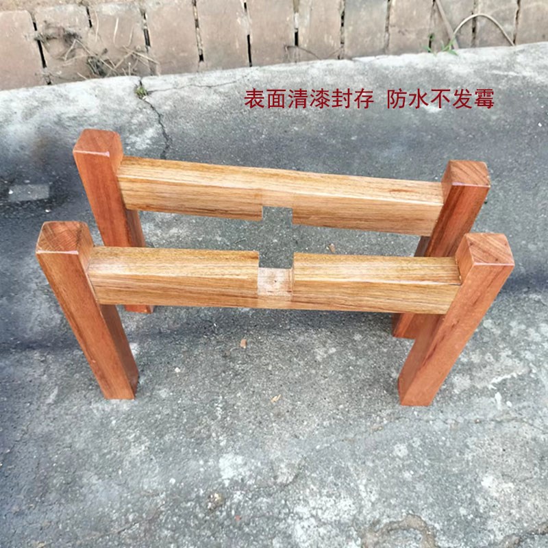 十字木架子家用手工手摇青石小石磨磨盘底座实木储水桶木质置物架