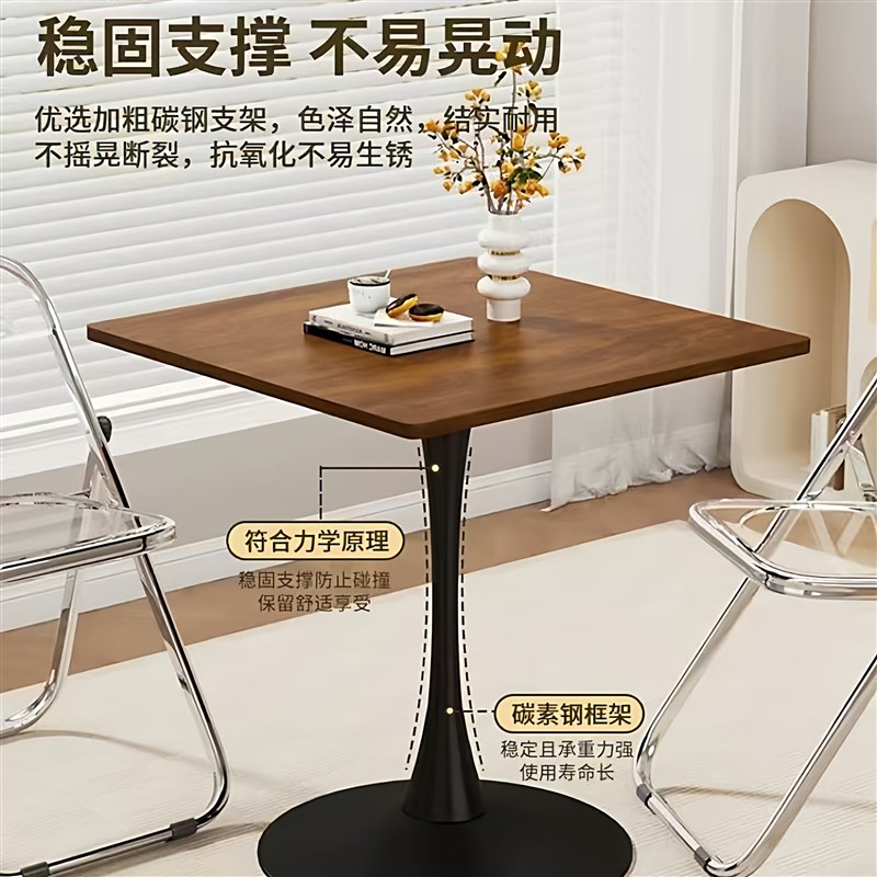 纯实木小方桌洽谈桌小户型阳台茶几桌椅休闲接待咖啡奶茶店餐饮桌