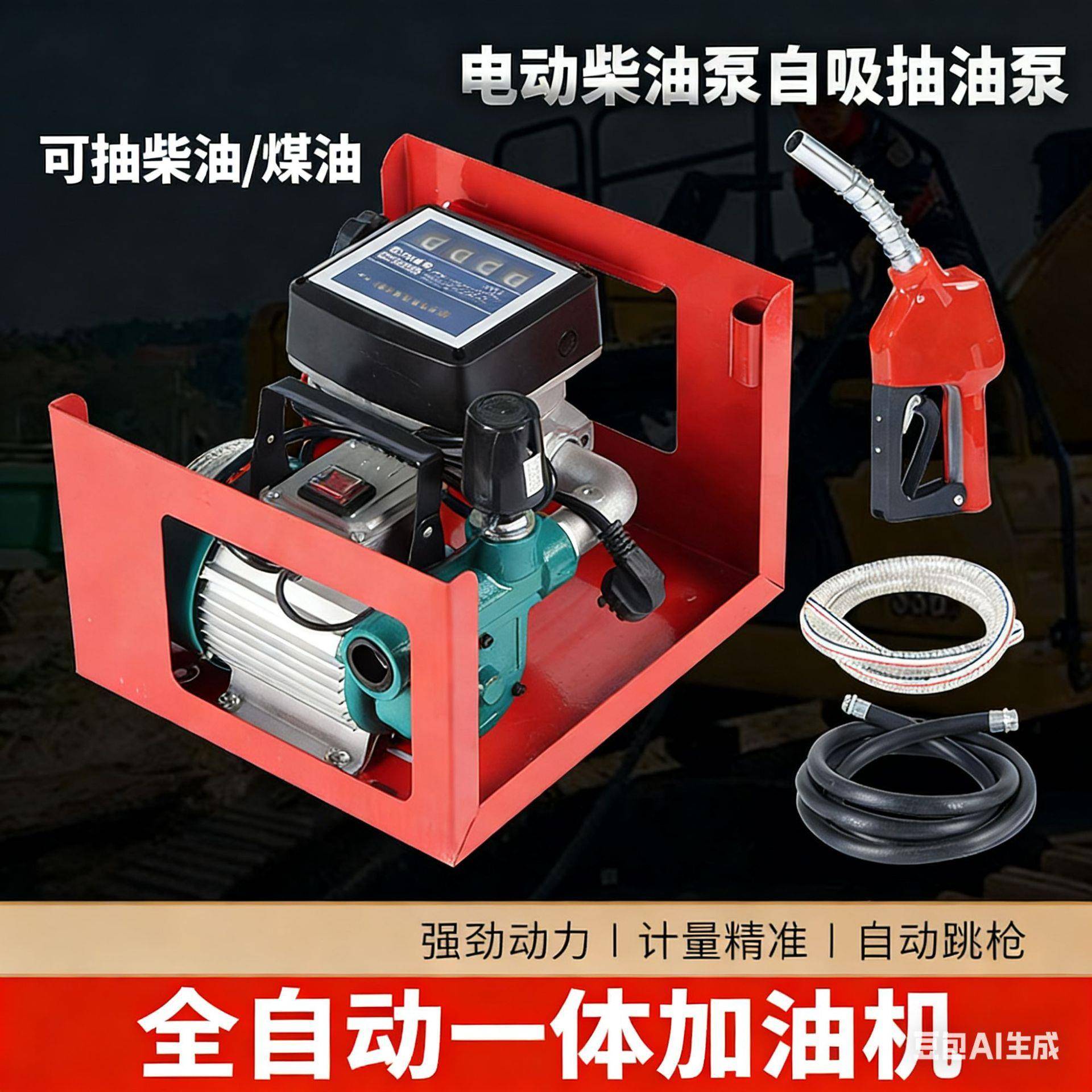 电动加油泵套装计量柴油泵自吸油泵220v抽油机大流量加油泵总成