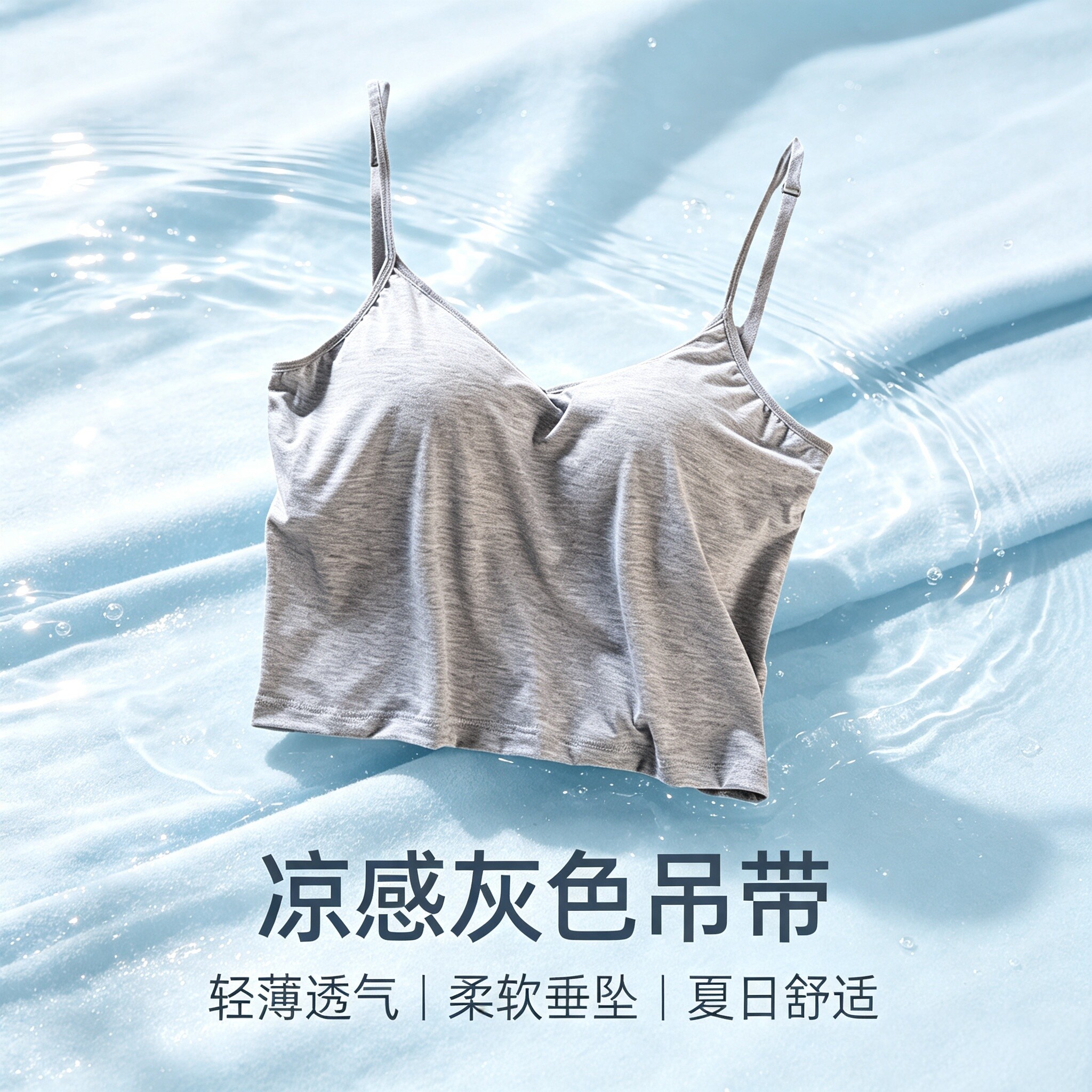 莫代尔带胸垫吊带背心女轻薄透气图片