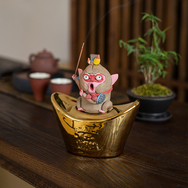 器十二孙悟空摆件茶宠七彩祥云齐天大圣猴子斗战圣佛可爱精品可养
