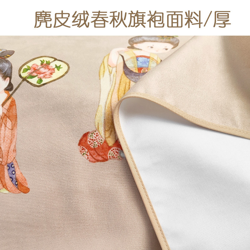 古筝防尘罩簪花仕女图麂皮绒旗袍面料高档古筝琴罩135163古筝筝罩