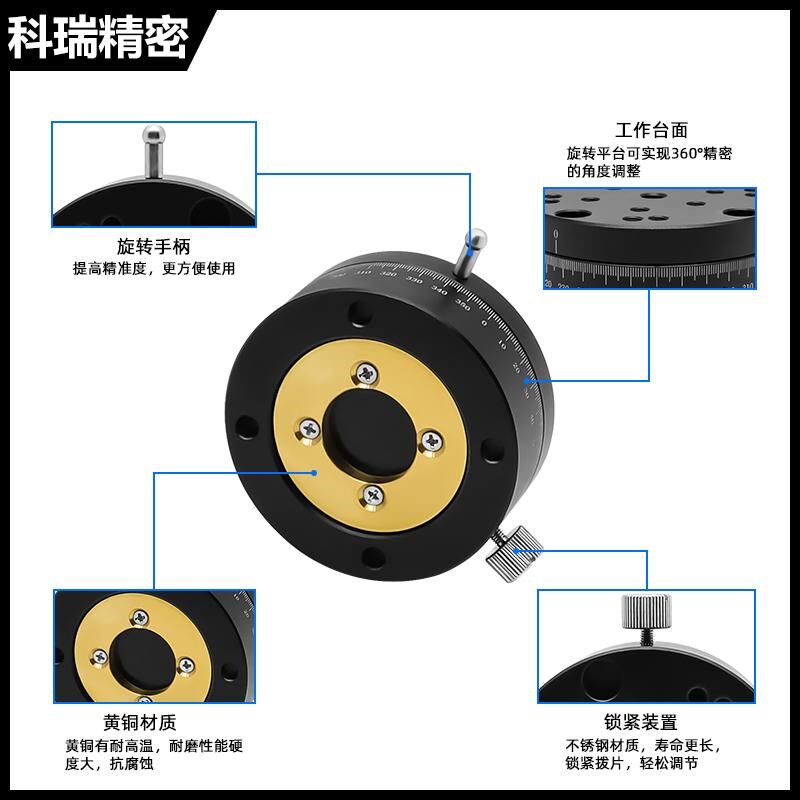 分度盘R轴旋转工作台REG25 40 60 360度角度精密粗调手动位移滑台