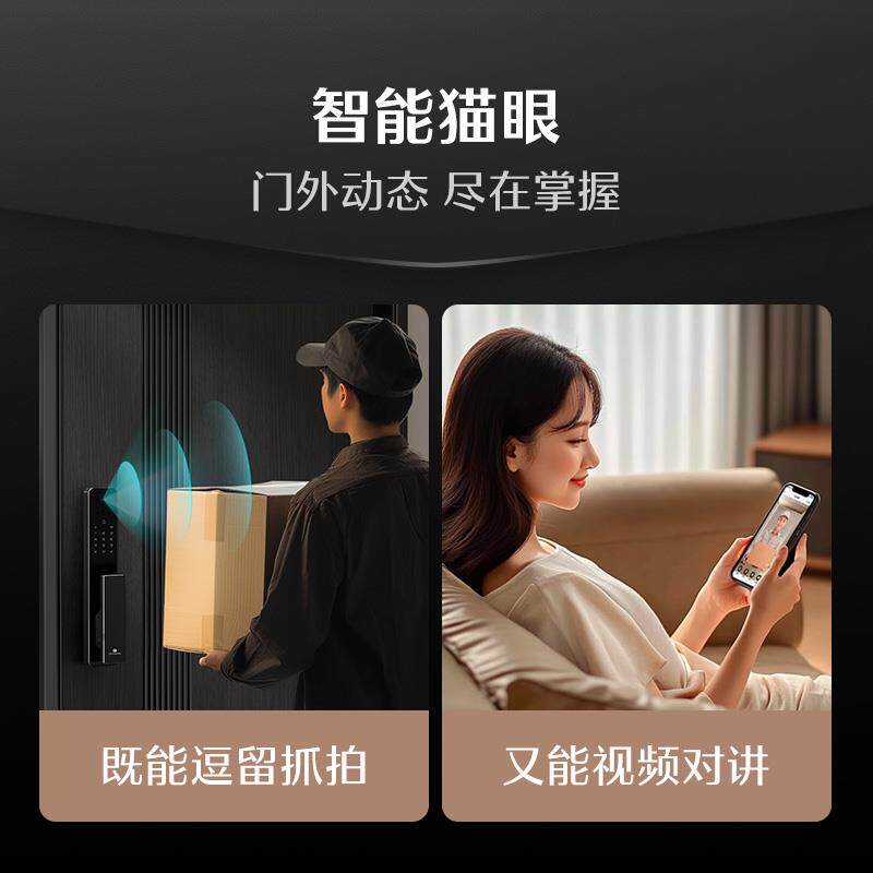 德施曼智能门锁家用指纹锁智能锁人脸识别掌静脉猫眼大屏Q2FV