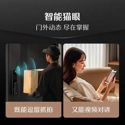 德施曼智能门锁家用指纹锁智能锁人脸识别掌静脉猫眼大屏Q2FV