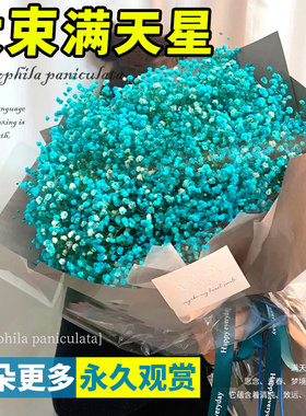 满天星干花花束鲜花新鲜真花客厅摆设花瓶高端永生花材料家用插花