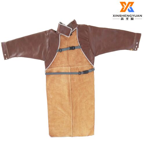 牛皮电焊防护服焊工焊接氩弧焊工作服防阻燃耐高温带袖反穿衣围裙