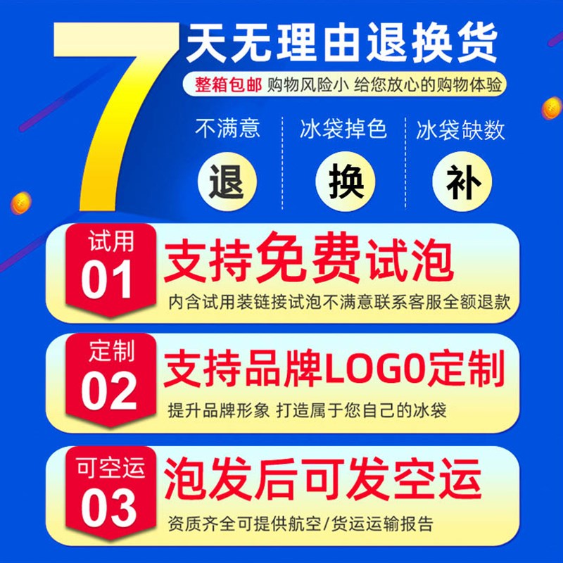 航空科技冰袋快递商务专用冷冻一次性保鲜食品自吸水生物冰包食品