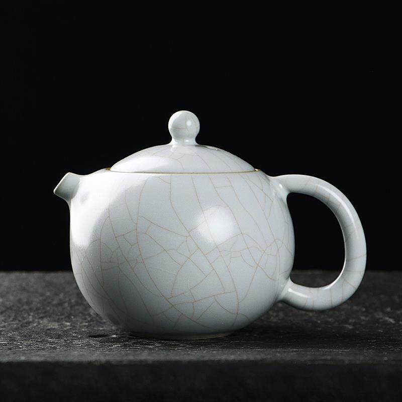 开片可养月白汝窑西施壶陶瓷冰裂釉功夫茶具泡茶壶小号泡茶壶单壶
