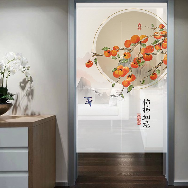 入户门风水遮挡帘屏风半门帘隔断帘中国风墙面装饰遮丑挂帘田园风