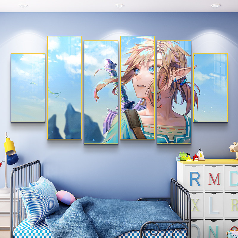 塞尔达传说装饰画 荒野之息周边挂画 寝室用游戏主题装饰画 原创