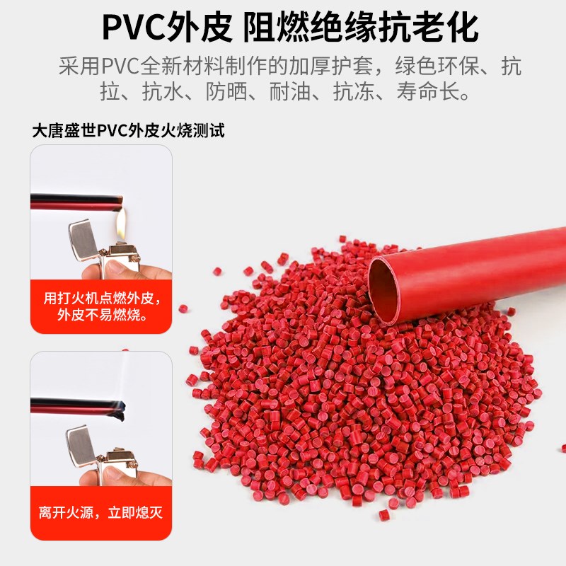 国标纯铜红黑线RVB双并平行线LED灯带护套线2芯0.5/2.5电源线软线