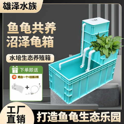 北欧绿龟箱养龟周转箱乌龟专用饲养缸生态缸沼泽过滤箱鱼龟箱混养