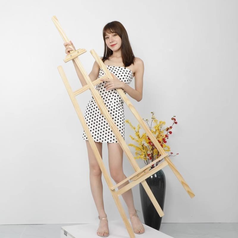 油架户外便携式艺术学生儿童素描水彩木制折叠式画架Kt板展示架绘