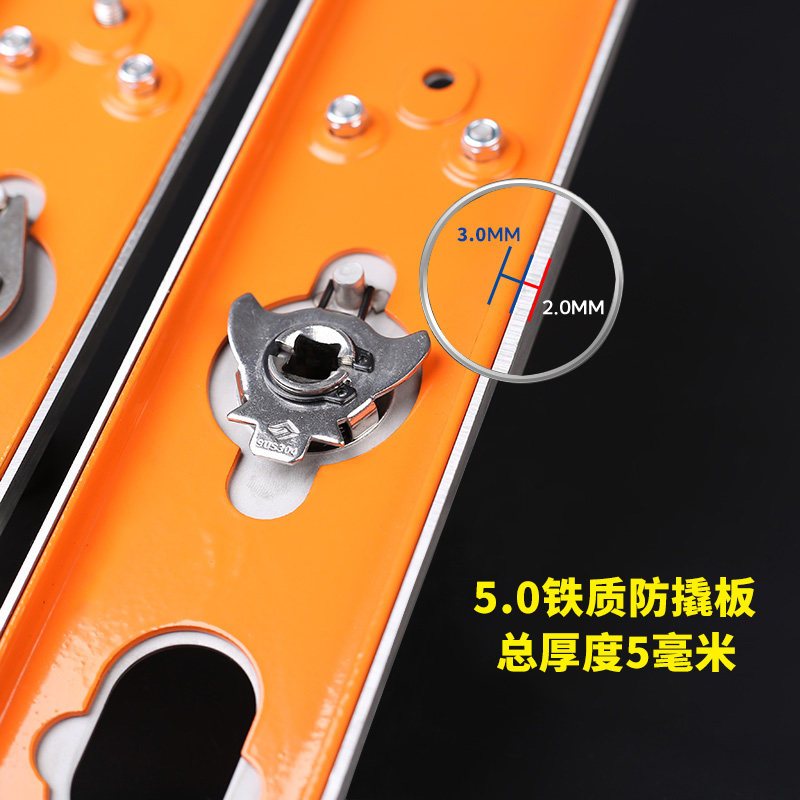 不锈钢防盗门把手门锁通用型家用锁具面板加厚老式锁大门把手手柄