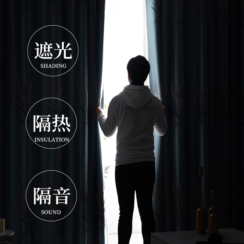 2025新款全遮光隔音窗帘 简约现代风格高档窗帘 浙江绍兴制涤纶成