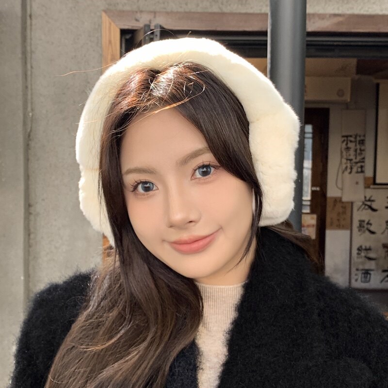 可爱兔毛耳罩女冬季东北护耳保暖耳套防冻真毛耳暖耳包可折叠耳捂