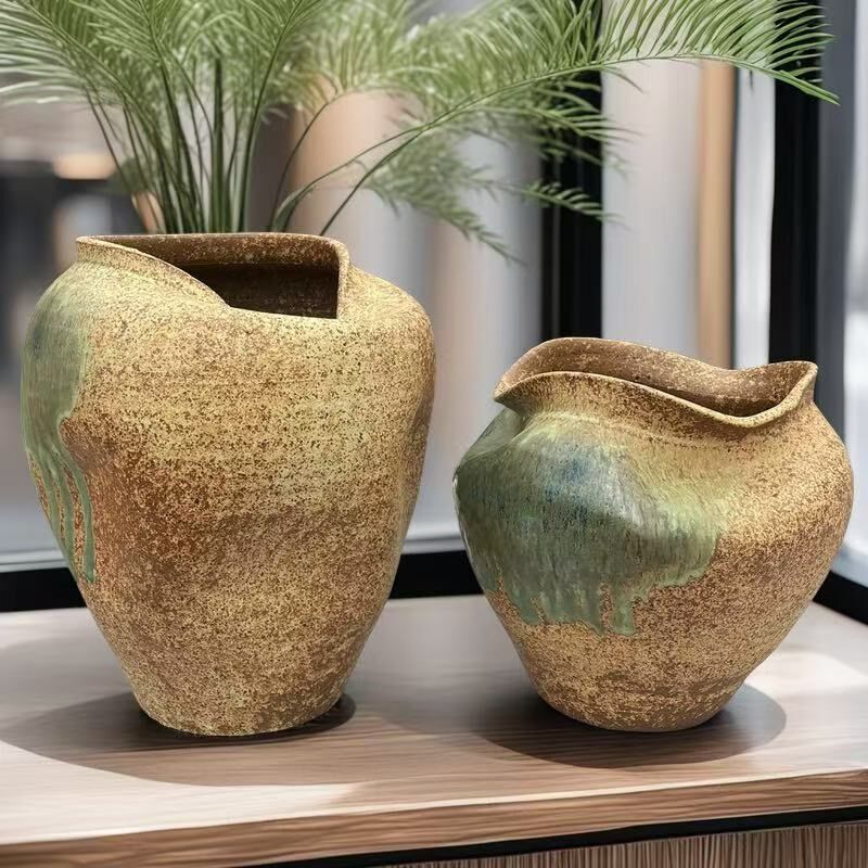 景德镇异性陶瓷花盆复古大号流泉枫粗陶拼盘组合花盆大口径多肉盆