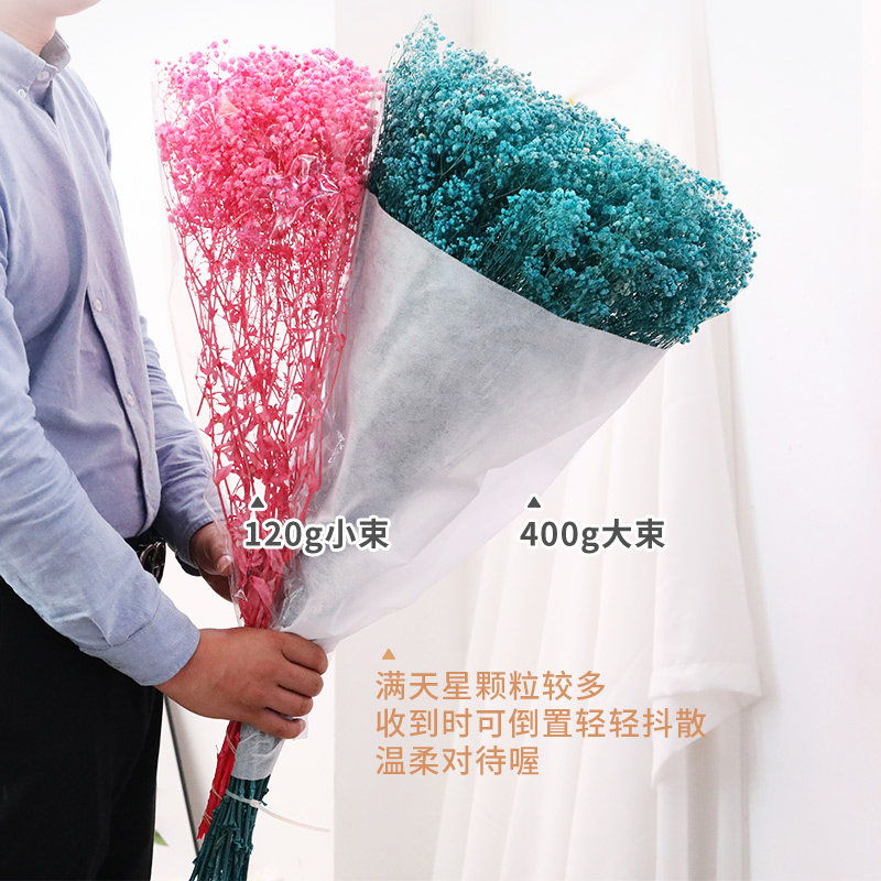 大束永生满天星干花花束摆件客厅装饰手工制作花材家居小清新插花