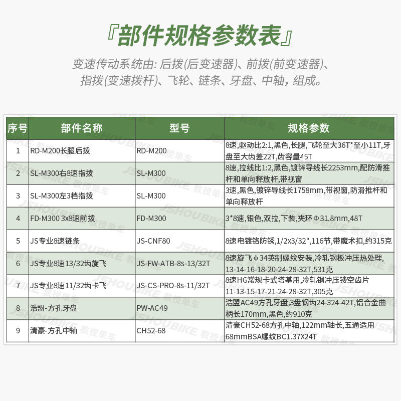 速瑞达登山自行车24速变速器套件8速调速器 通用链条大齿盘指拨后