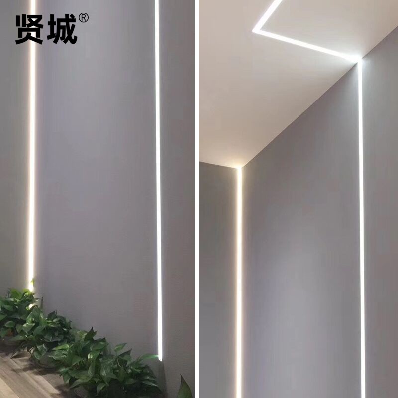 无边框线性铝槽卧室客厅全光谱灯带LED线条线性灯装饰灯槽1224V