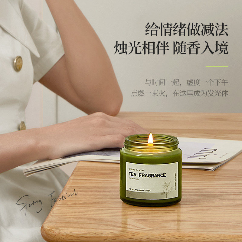 香薰蜡烛熏香小众高级卧室内持久家用房间生日礼物蓝风铃屋内客厅