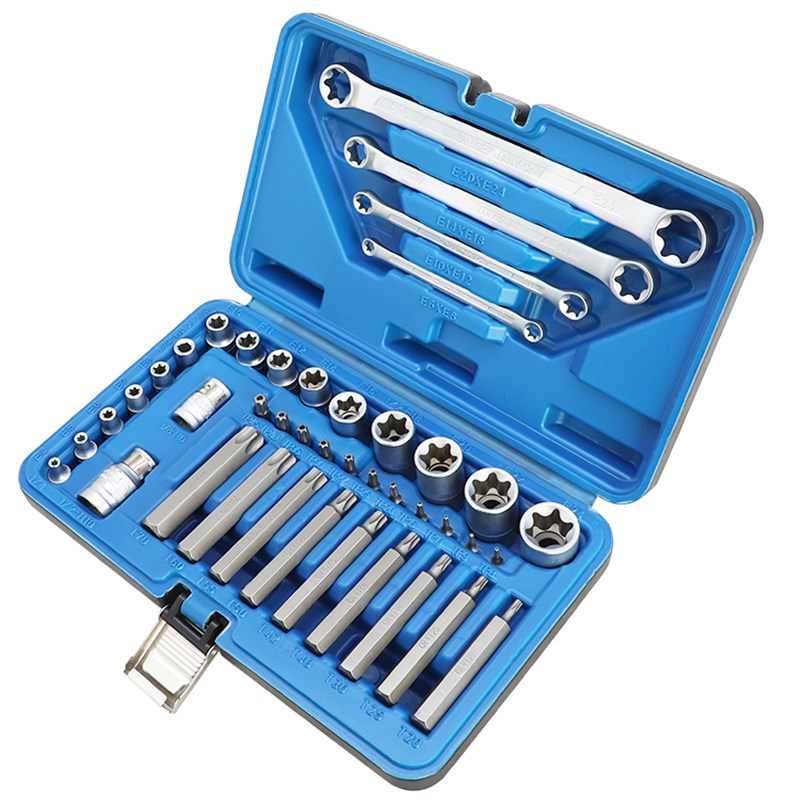 E型双头六花梅花扳手e型六角花形两用扳手内6花套筒工具624mm套装