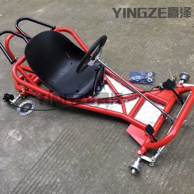 DIY四轮摩托车漂移卡丁车配件全套车架车身前转向后轴后桥5寸轮胎