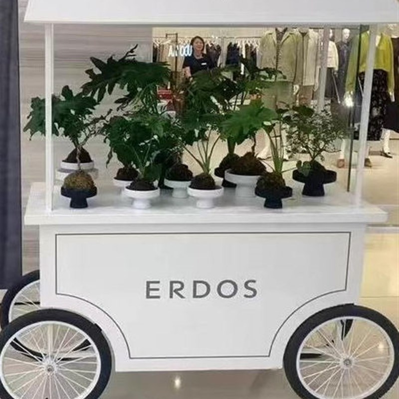 网红移动花车活动摊位店面推车咖啡促销车奶茶展架推车夜市摆摊车