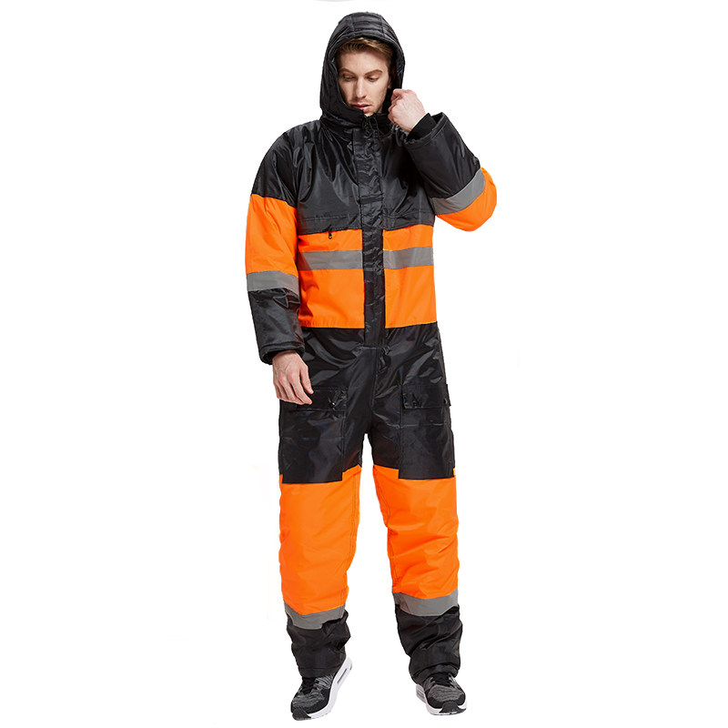 连体冷库防寒服带帽防水船员工作棉服保暖棉衣劳保棉袄套装冬季男