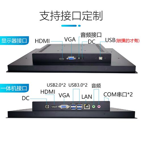 7/15/17/19寸金属嵌入式工业显示器触摸液晶显示屏电阻工控监控用