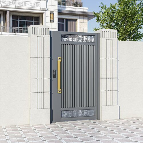 铝合金庭院门别墅大门农村自建房电动门双开门现代简约院子大门
