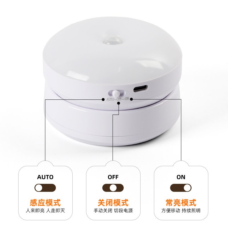 厨房补光灯橱柜下切菜拍摄照明灯充电款磁吸壁挂免安装无线感应灯