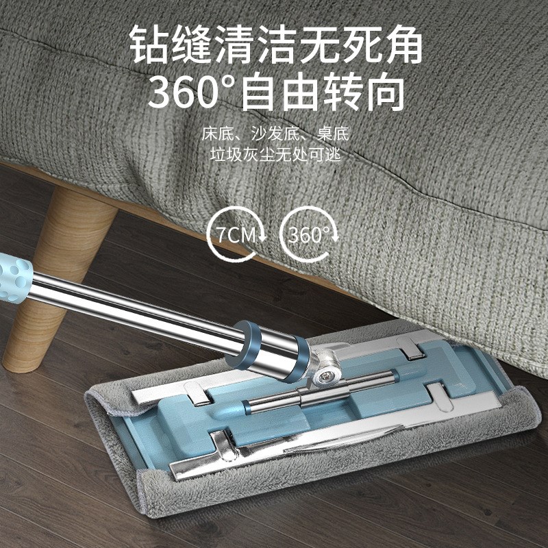 拖把家用拖布平板一拖净可夹布固式替换布干湿两用加粗地板专用拖