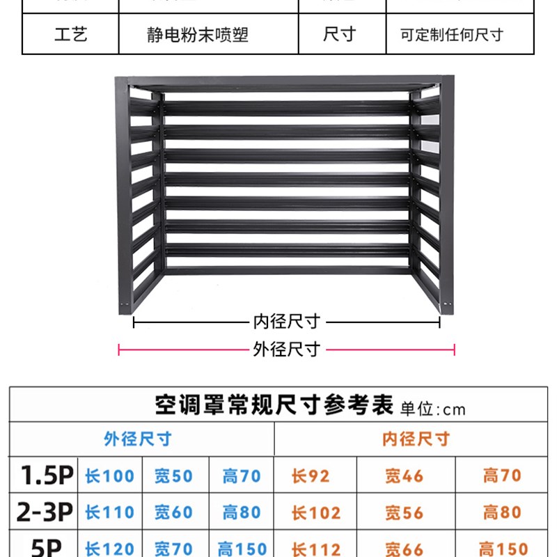 空调外机罩定制铝合金百叶防雨晒格栅室外机通风防护拦新款保护罩