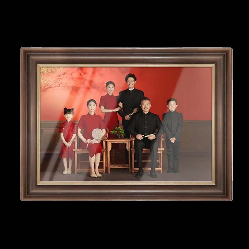 全家福照片冲印打印高级感结婚照实木相框来图定制大尺寸摆台挂墙
