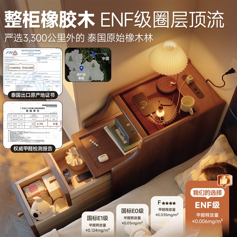 实木极窄床头柜小型家用卧室超窄20cm30cm窄边夹缝迷你床边小柜子