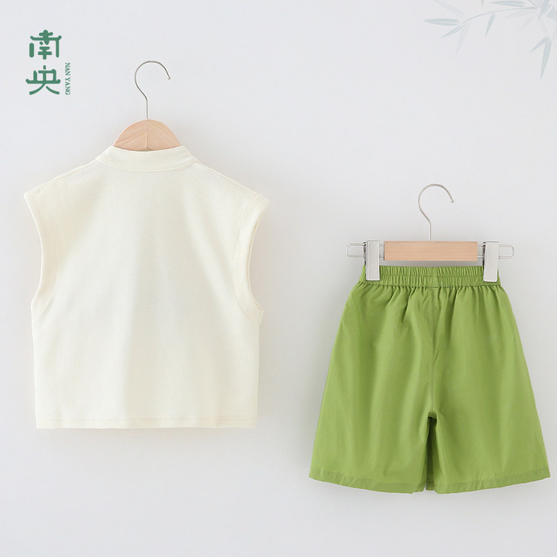男童汉服背心套装夏季薄款儿童唐装无袖两件套宝宝改良中国风男孩
