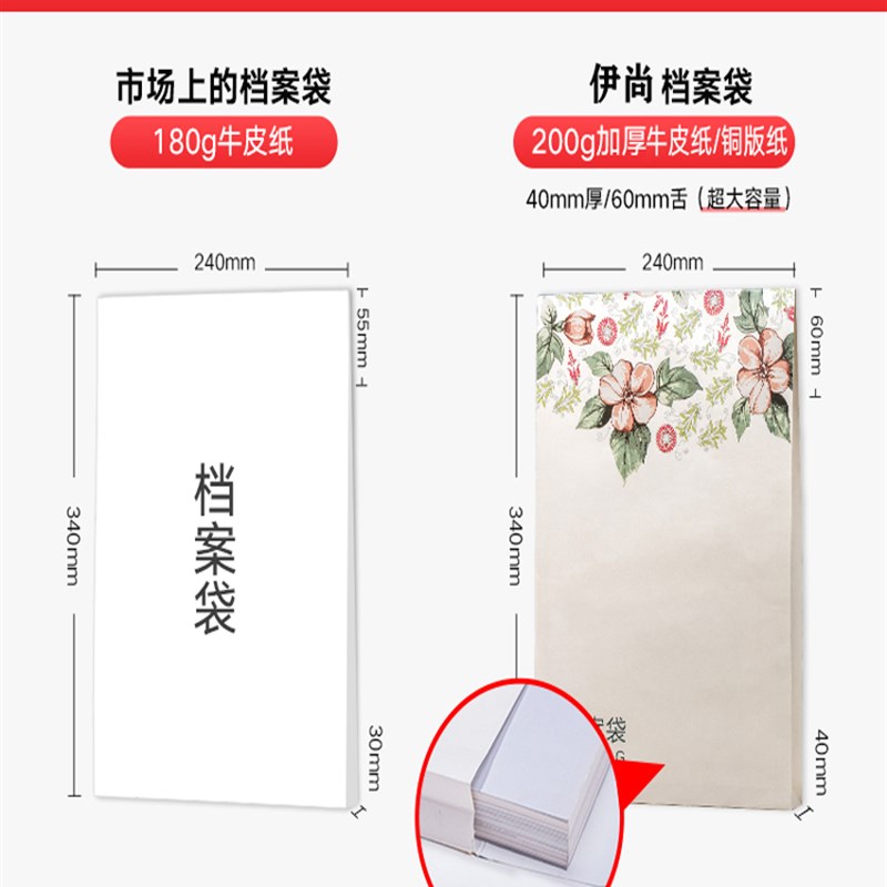 档案袋定制文件袋牛皮纸资料袋合同定做印刷装修装饰投标纸质房地