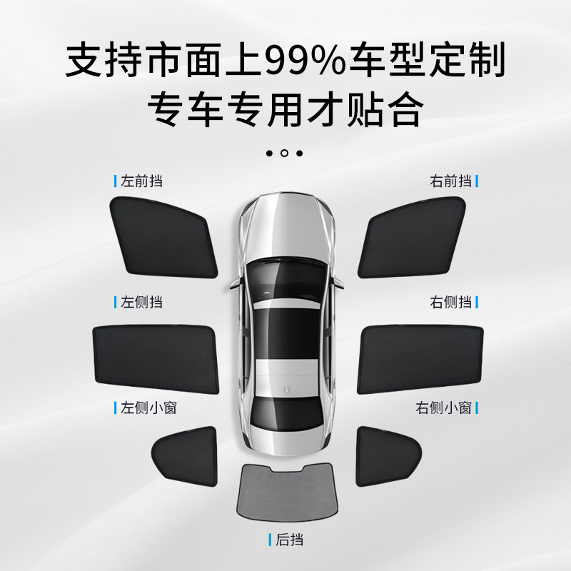 汽车侧窗遮阳挡车载防晒隔热磁吸式车窗遮阳帘隐私车内遮光板太阳