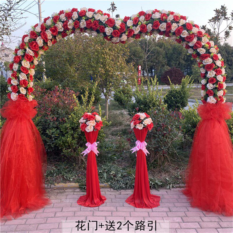 婚庆花门绢花拱门新款开业店庆活动拱门结婚拱门装饰婚礼布置花架