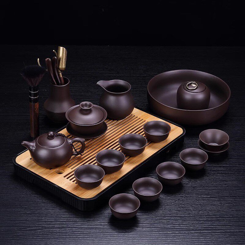 高档紫砂功夫茶具套装家用2025新款轻奢泡茶专用茶壶盖碗茶杯整套