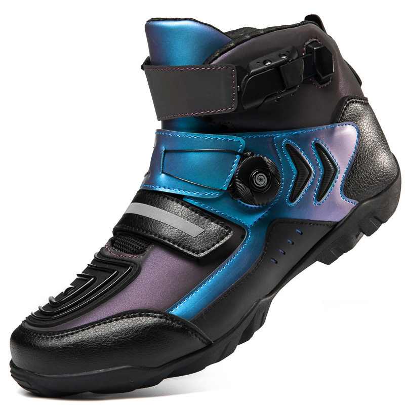 夏季摩托车骑行鞋男短靴摩旅装备透气休闲防摔通勤机车鞋防水复古