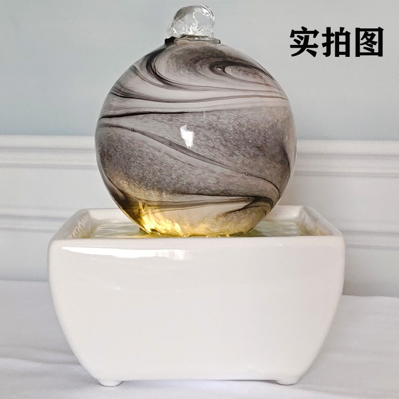 中国风喷泉流水摆件循环水小型招财客厅桌面电视柜装饰造景风水轮