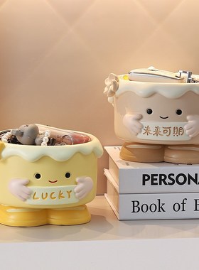 创意可爱蛋糕钥匙收纳盒摆件玄关客厅桌面轻奢装饰品乔迁生日礼物