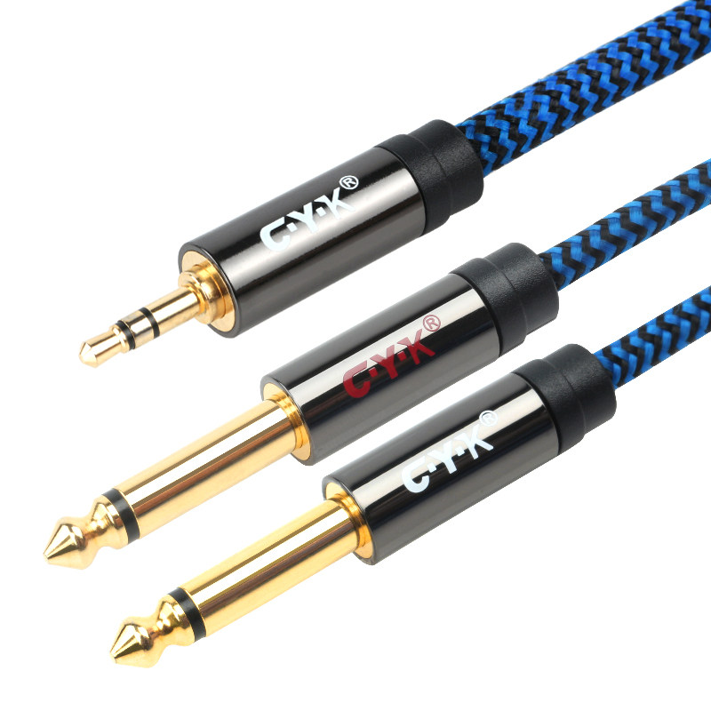 CYK 3.5转双6.5大两芯音频线一分二电脑调音台连接线CYK CY03
