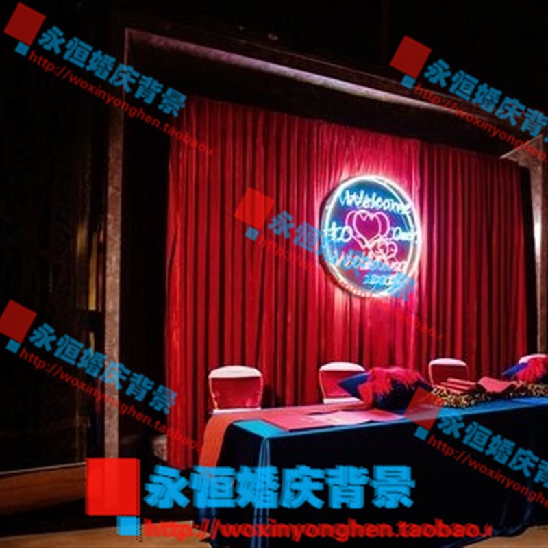 背景纱幔婚庆金丝绒背景纱幔婚礼背景布幔帷幔背景底幔布婚庆道具