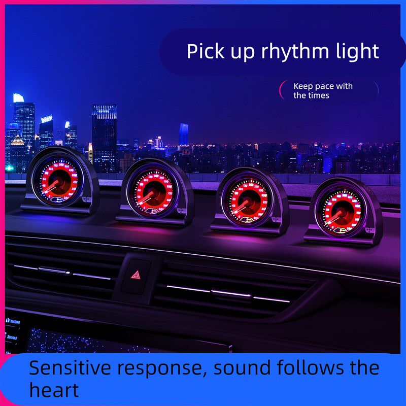 汽车车载指针节奏灯音乐氛围灯USB接扣声控拾音灯汽车LED氛围灯灯
