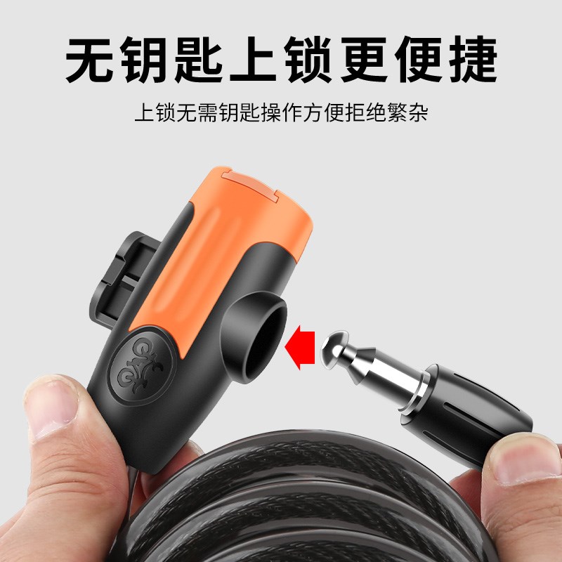 自行车密码锁电动车锁防盗儿童单车山地车专用锁固定式通用链条锁